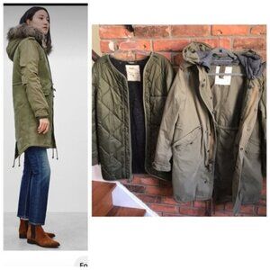 ARITZIA TNA Britannia 3 in 1 Jacket Parka Water Repellent Fleece Lined Hood Zip